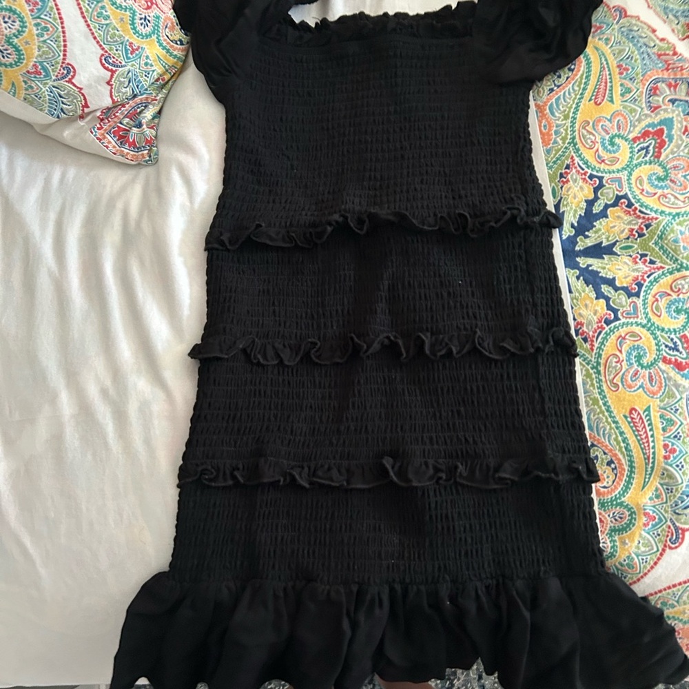 Girls Black Ruffled Dress KAITE J NYC